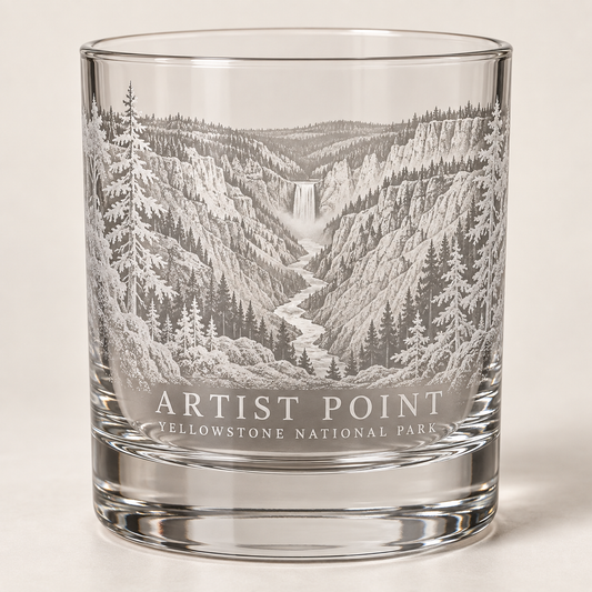 Artist Point Rocks Glass — product mockup