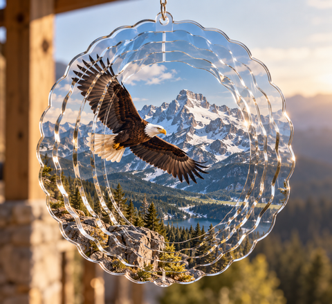 Bald Eagle — Big Sky, Montana 3D Hanging Wind Spinner