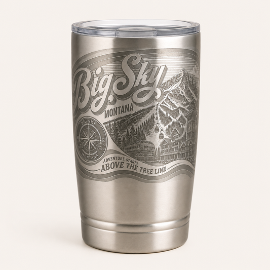 Big Sky Classic Engraved 20 oz Polar Camel Tumbler, stainless steel, clean studio hero image