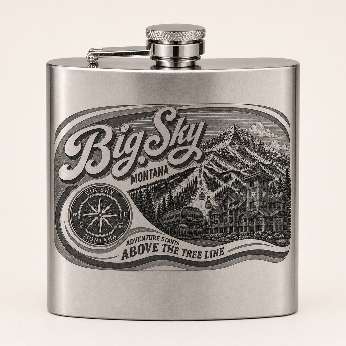 Big Sky BS-001 Classic mirror stainless flask, clean studio hero