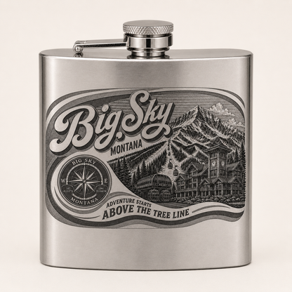 Big Sky BS-001 Classic mirror stainless flask, clean studio hero