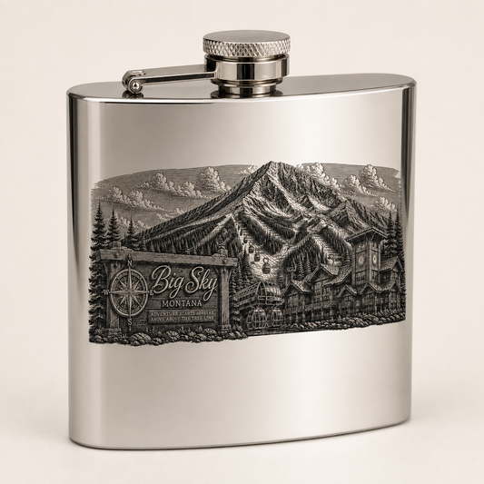 Big Sky BS-001 Signature mirror stainless flask, clean studio hero image