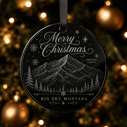 Black acrylic ornament