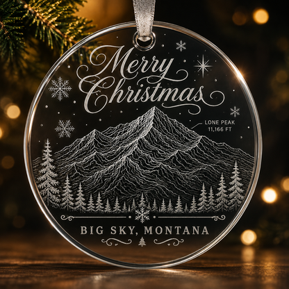 Clear acrylic ornament
