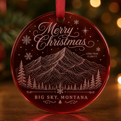 Red acrylic ornament