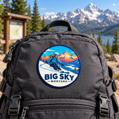 Lifestyle — hiking backpack: Big Sky Montana Girl Skier UV 3D collectible