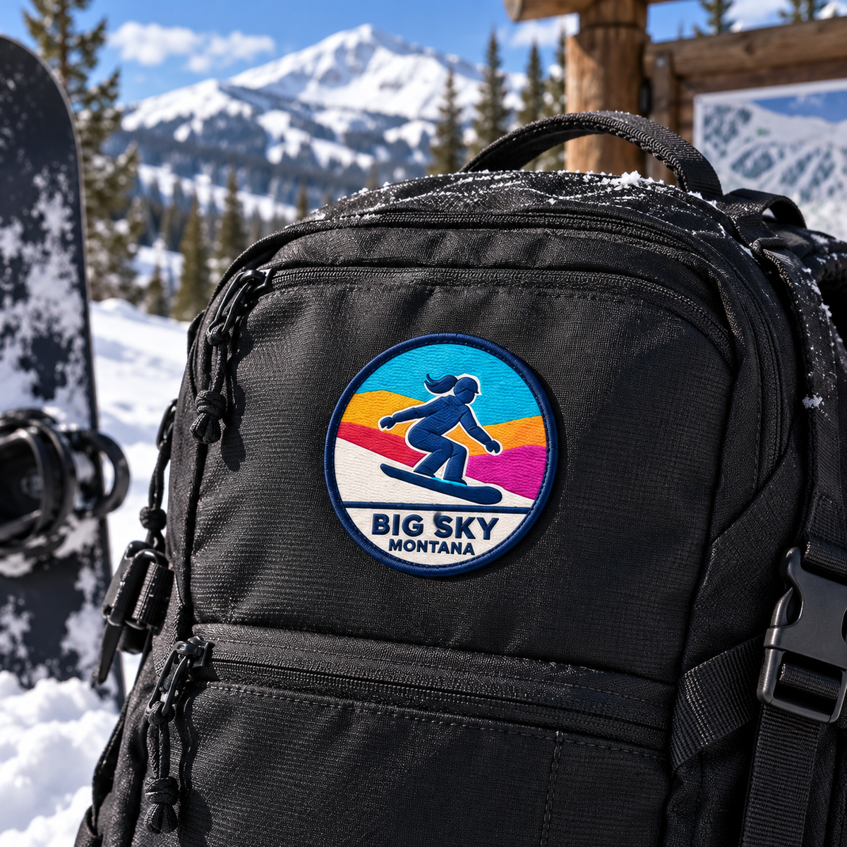 Lifestyle — backpack: Big Sky Montana Girl Snowboarder UV 3D collectible