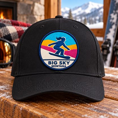 Lifestyle — baseball cap: Big Sky Montana Girl Snowboarder UV 3D collectible