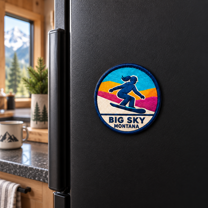 Lifestyle — refrigerator: Big Sky Montana Girl Snowboarder UV 3D collectible
