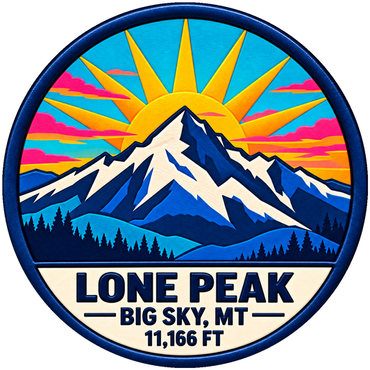 Lone Peak — Big Sky, MT — 11,166 FT raised UV-print collectible patch