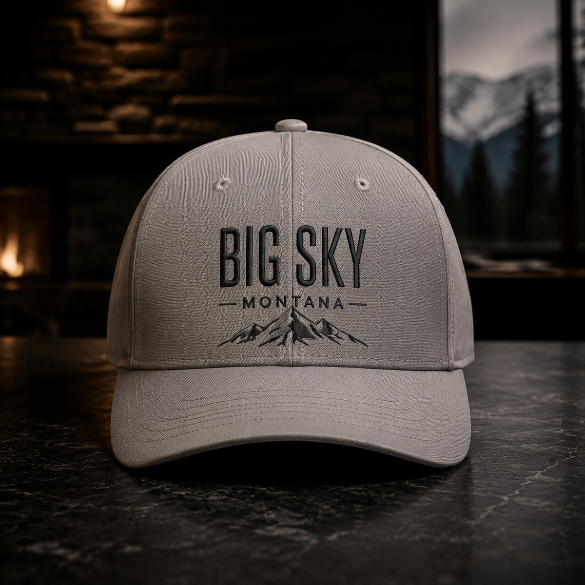 Big Sky Shadow Stone Structured Cap with tonal Lone Peak mark