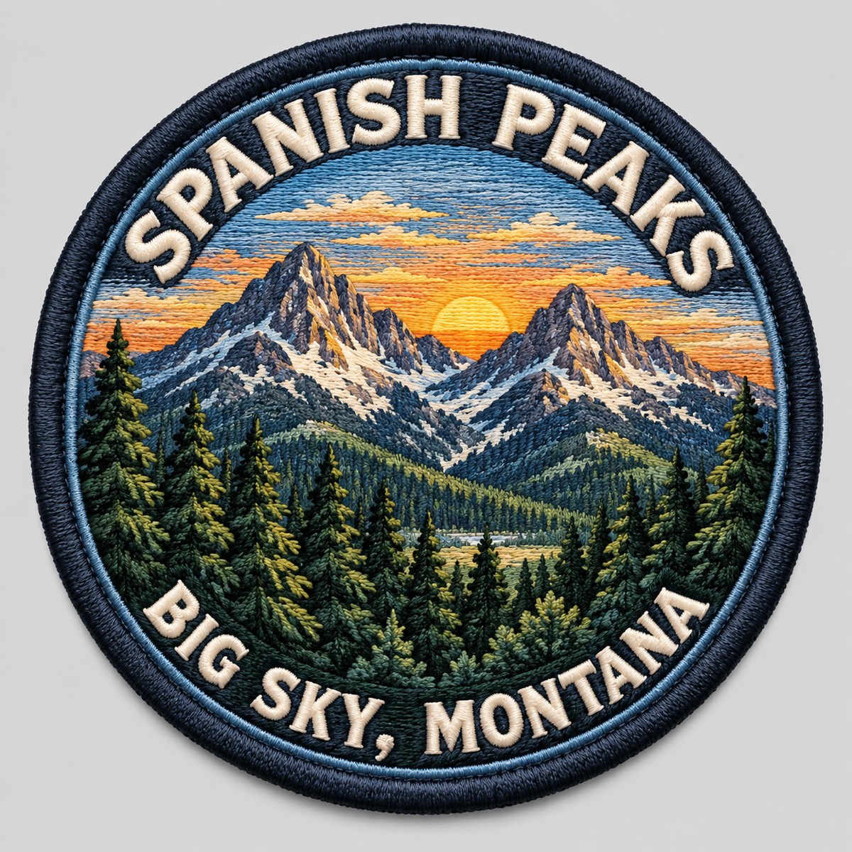 Spanish Peaks — Big Sky, MT raised UV-print collectible patch