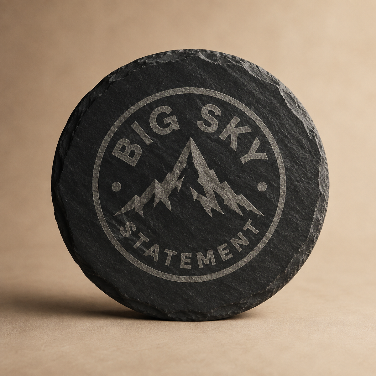 Big Sky Statement 4 inch Round Slate Coaster product image