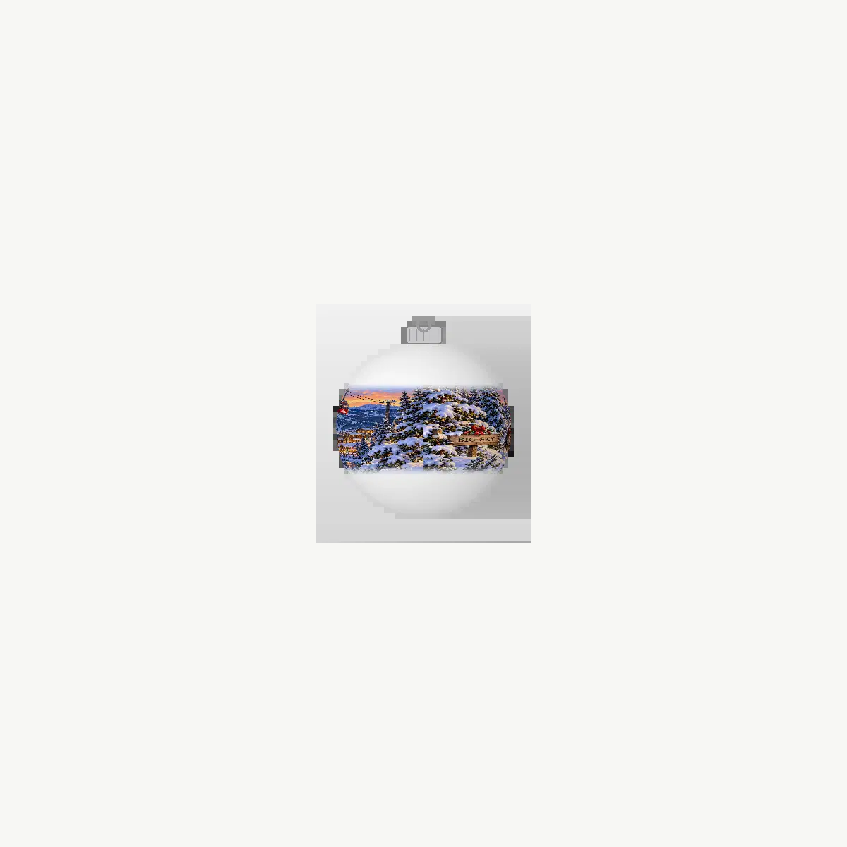 big_sky Cowboy Santa white glass ball ornament front preview, 360 frame