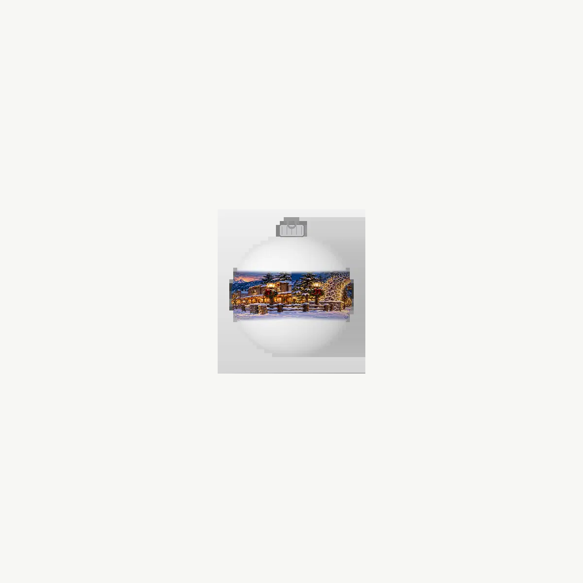 jackson Cowboy Santa white glass ball ornament front preview, 360 frame