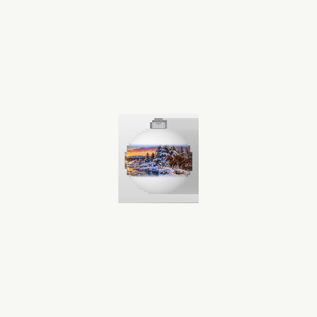 yellowstone Cowboy Santa white glass ball ornament front preview, 360 frame
