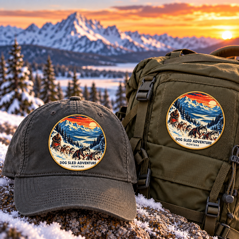 Dog Sled Adventure Montana Patch - Retro