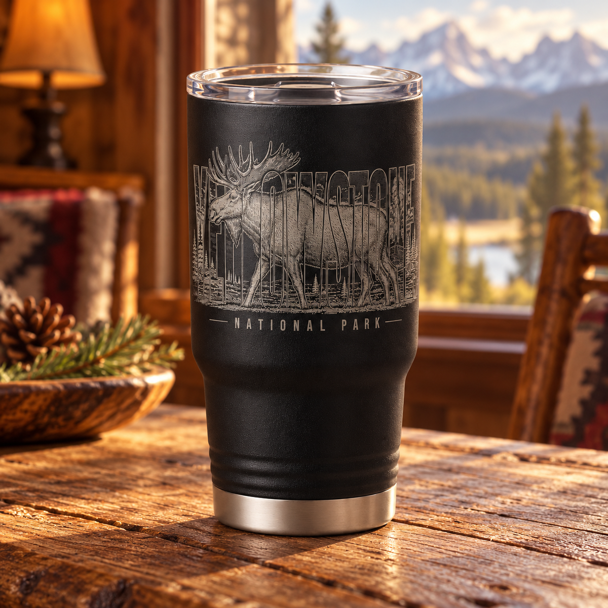 Yellowstone Moose 20 oz tumbler — Yellowstone lodge lifestyle