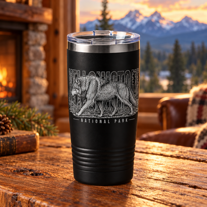 Yellowstone Wolf 20 oz tumbler — lodge lifestyle
