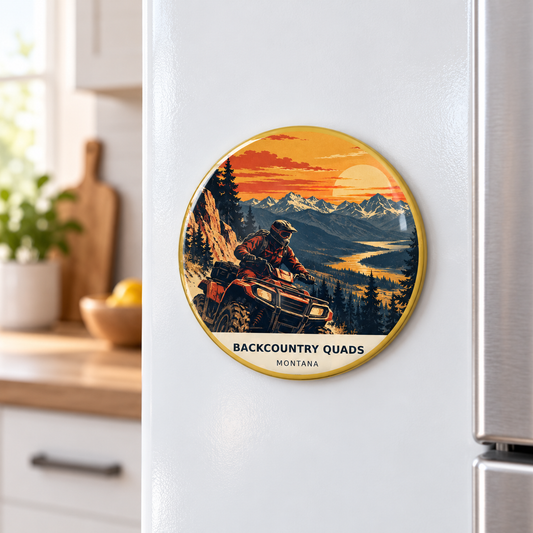 Backcountry Quads Retro magnet lifestyle on refrigerator