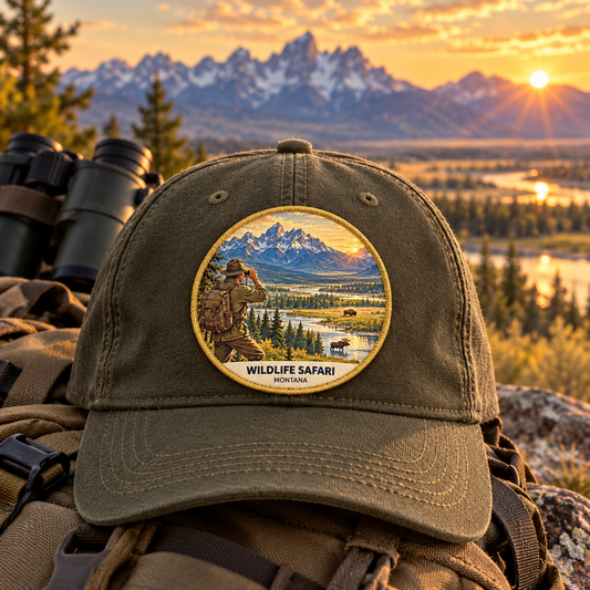 Wildlife Safari Classic 2-inch patch shown on a cap