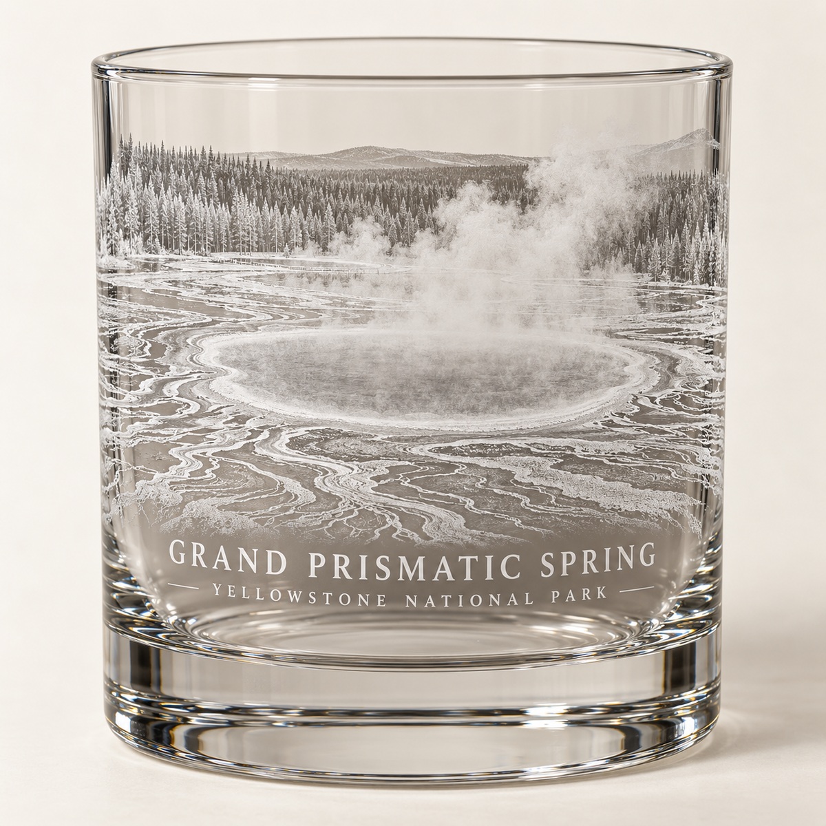 Grand Prismatic Spring Rocks Glass — product mockup