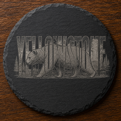 Grizzly Bear Slate Coaster product image