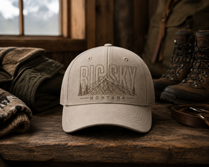 Big Sky Heritage stone structured cap at a Big Sky lodge