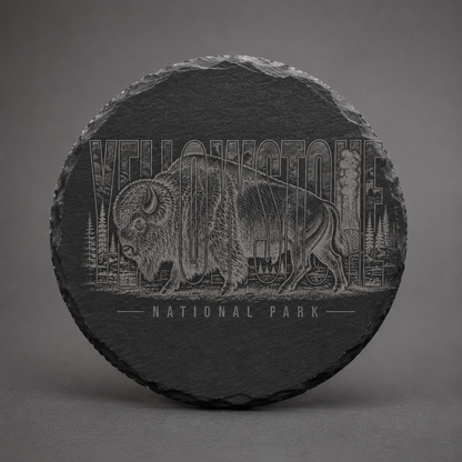 Lamar Valley Bison Slate Coaster product image