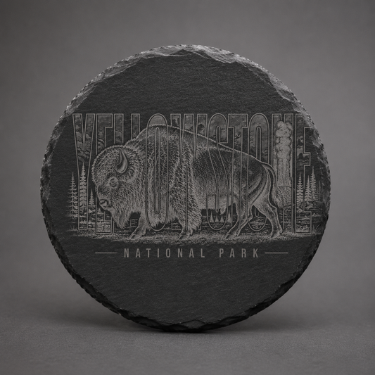 Lamar Valley Bison Slate Coaster product image