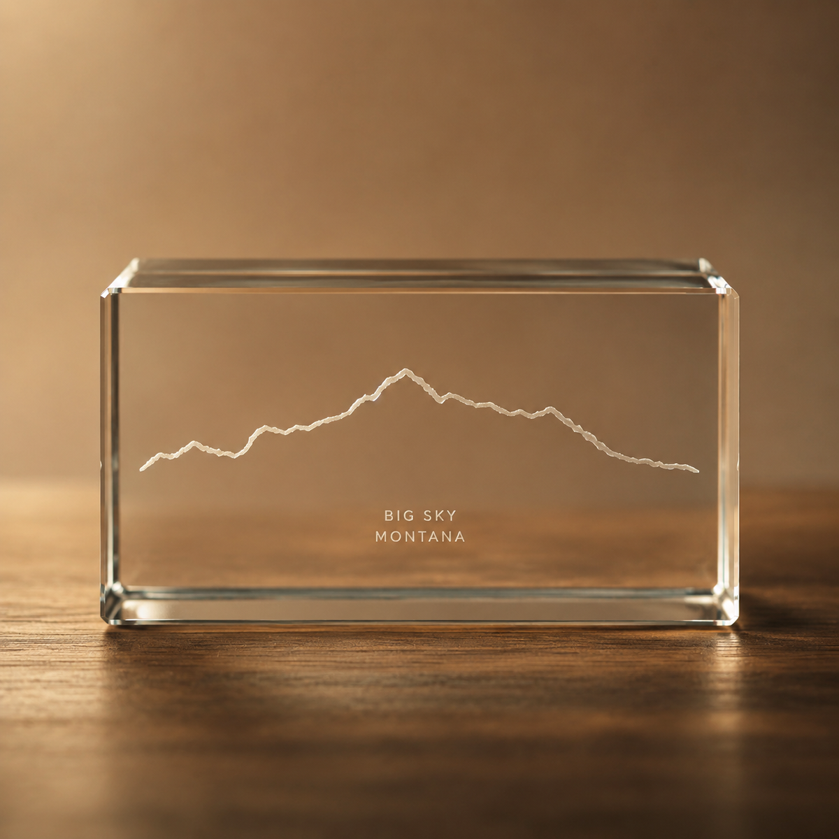 Lone Peak One Line K9 Crystal Paperweight product image