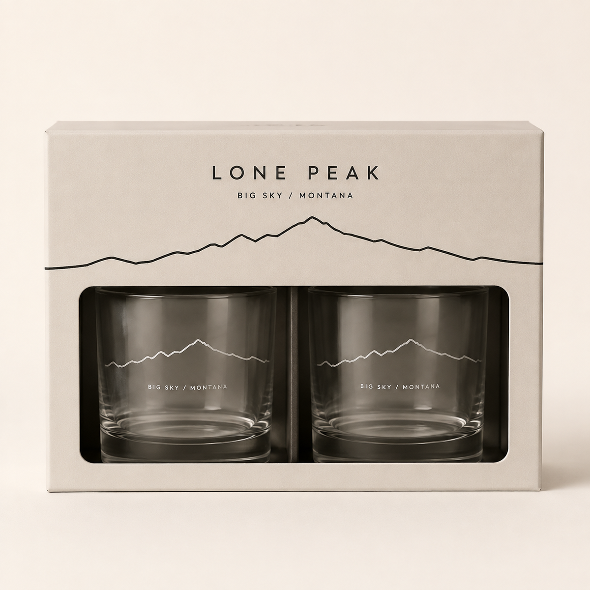 Lone Peak One Line Rocks Glass Gift Set product image