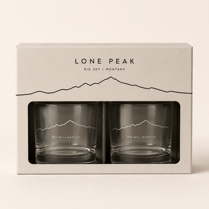 Lone Peak One Line Rocks Glass Gift Set product image