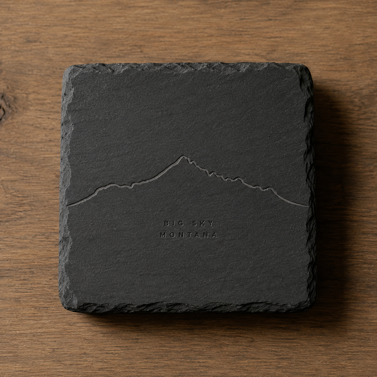 Lone Peak One Line 4 inch Square Slate Coaster product image