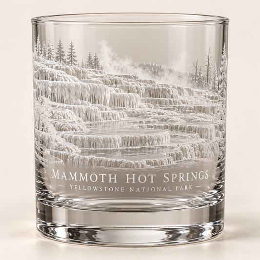 Mammoth Hot Springs Rocks Glass — product mockup