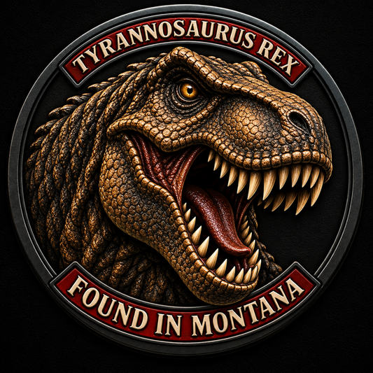 Tyrannosaurus Rex Found in Montana round 1 mm collector patch