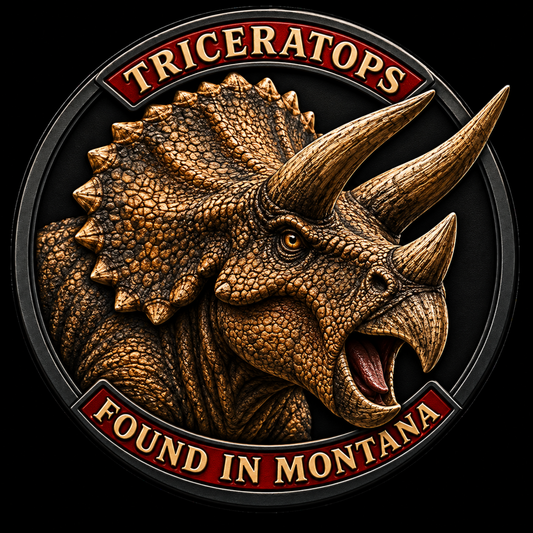Triceratops Found in Montana round 1 mm collector patch