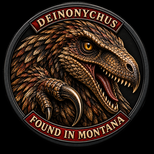 Deinonychus Found in Montana round 1 mm collector patch