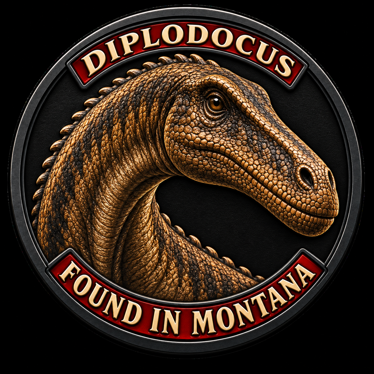Diplodocus Found in Montana round 1 mm collector patch