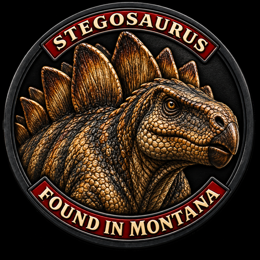 Stegosaurus Found in Montana round 1 mm collector patch