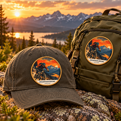 Mountain Biking Montana Patch - Retro