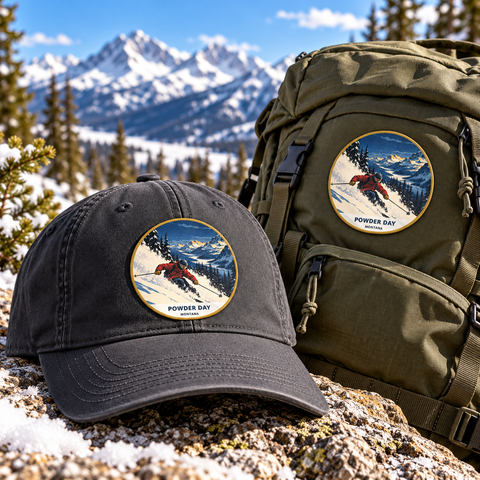 Powder Day Montana Patch - Retro