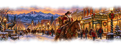Bozeman Cowboy Santa original approved scene 1 with organic soft edges