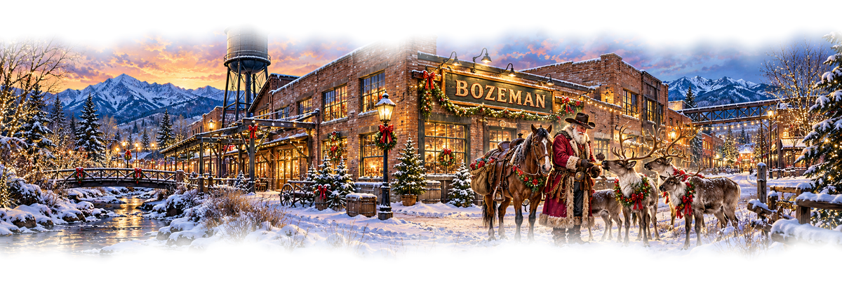 Bozeman Cowboy Santa original approved scene 3 with organic soft edges
