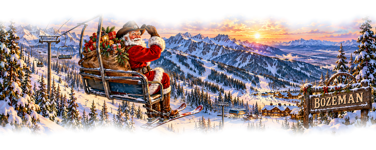 Bozeman Cowboy Santa original approved scene 5 with organic soft edges