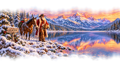 Glacier Cowboy Santa original approved scene 1 soft edges