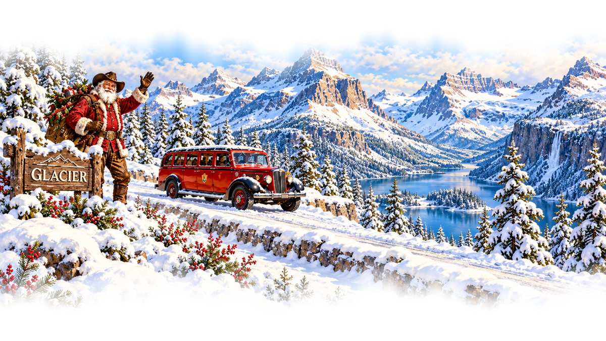 Glacier Cowboy Santa original approved scene 2 soft edges