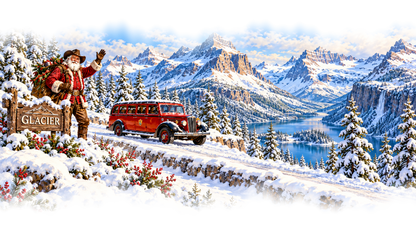 Glacier Cowboy Santa original approved scene 2 soft edges