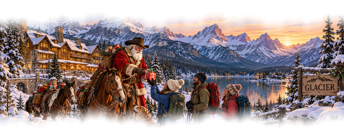 Glacier Cowboy Santa original approved scene 3 soft edges