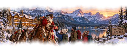 Glacier Cowboy Santa original approved scene 3 soft edges